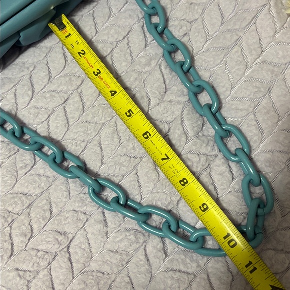 Leather Blue Chain Shoulder Bag (Bag Mischa) - Picture 10 of 10